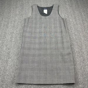 Andrea Viccaro Shift Dress Womens 8 Charcoal Tweed Wool Lined Sleeveless Classic